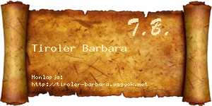 Tiroler Barbara névjegykártya